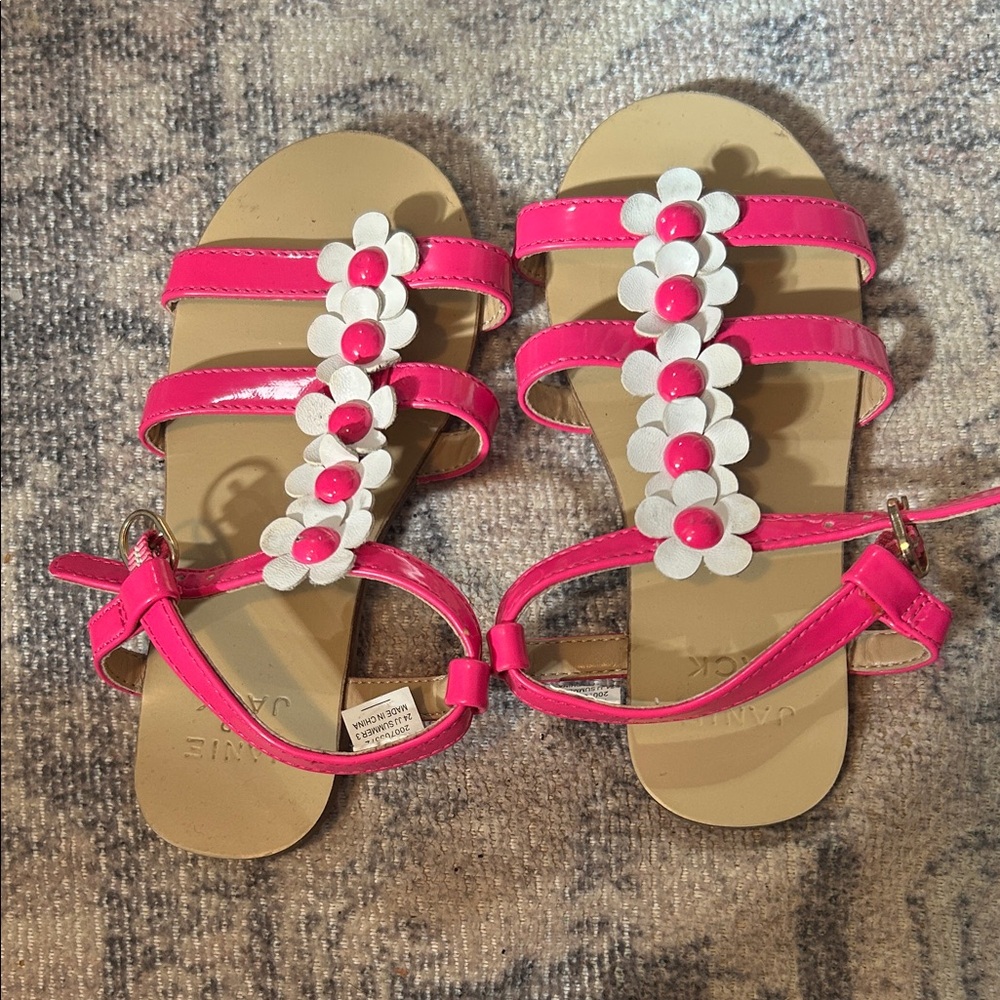 Pink and White Floral Kids Sandals